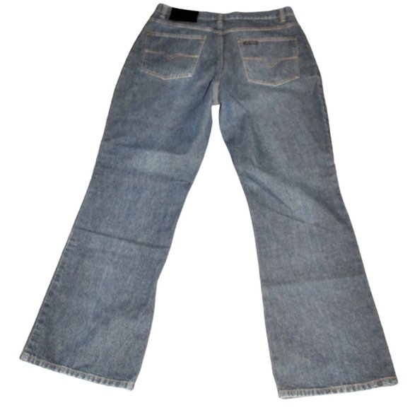 Harley Davidson Classic Blue Wash Logo Studded Boot/Flare Jeans, Size 12 - Picture 6 of 10